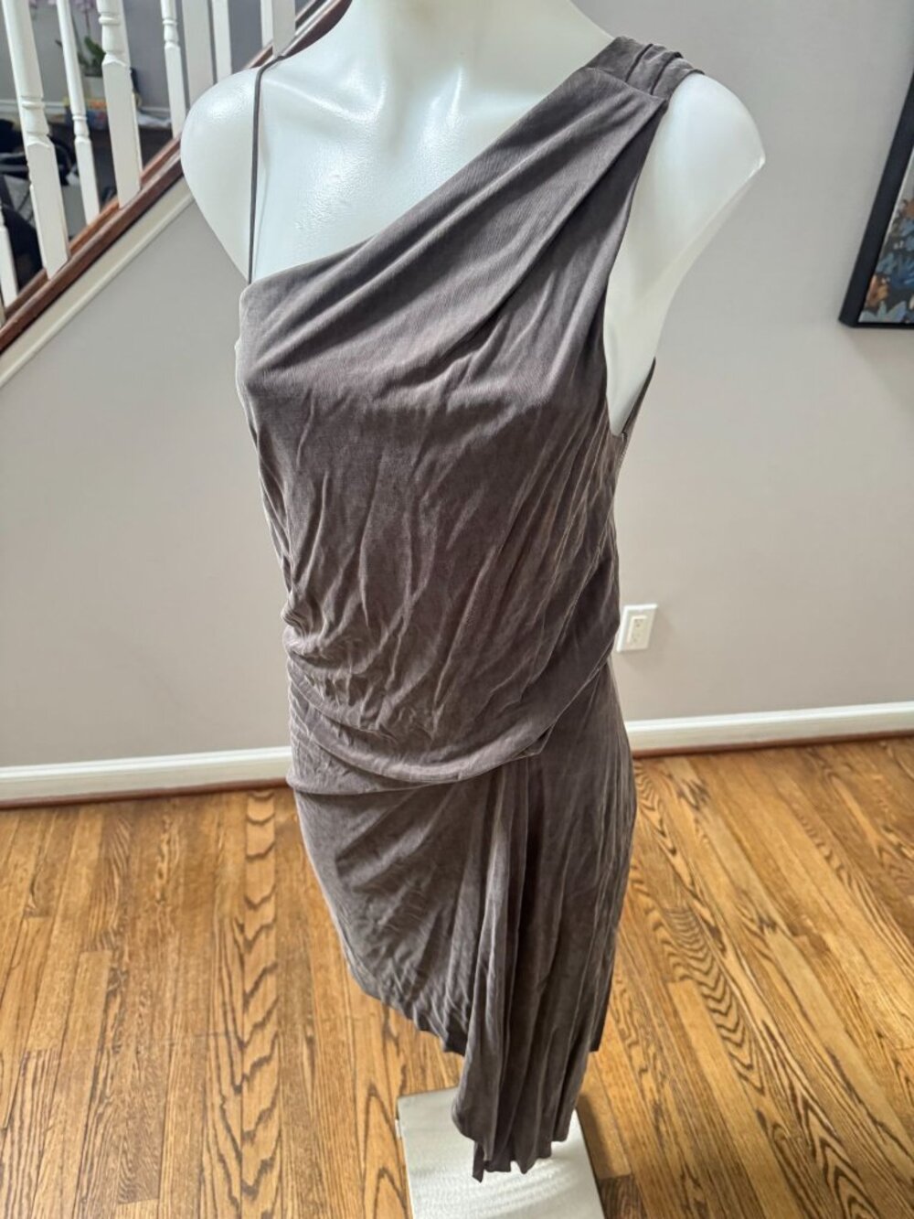 HELMUT LANG Rogue Dress Grey Asymmetrical Size Small - Picture 3 of 4